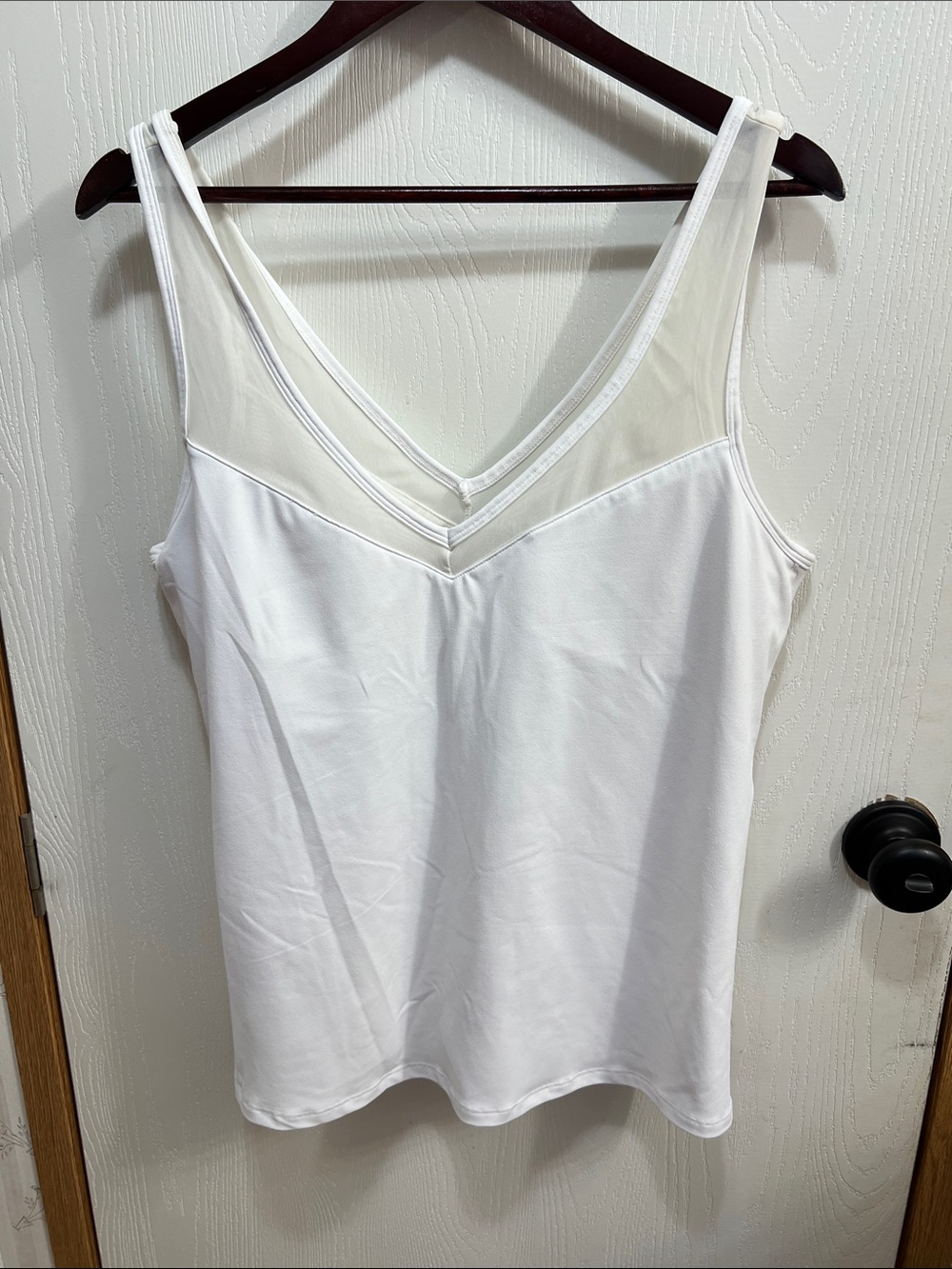Fabletics White Mesh V-Neck Camisole